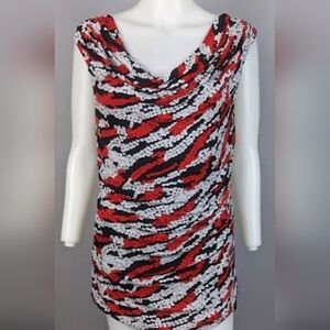 Sleeveless ANN Taylor SHELL Size L Red And Black. NWOT